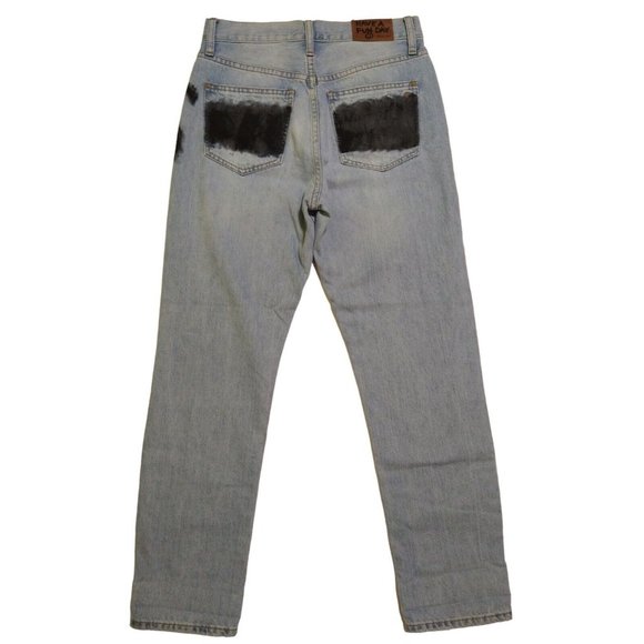 Madewell Perfect Vintage Jean Tapered Fit Denim Custom Painted C2819 Women's 27 - Picture 4 of 10